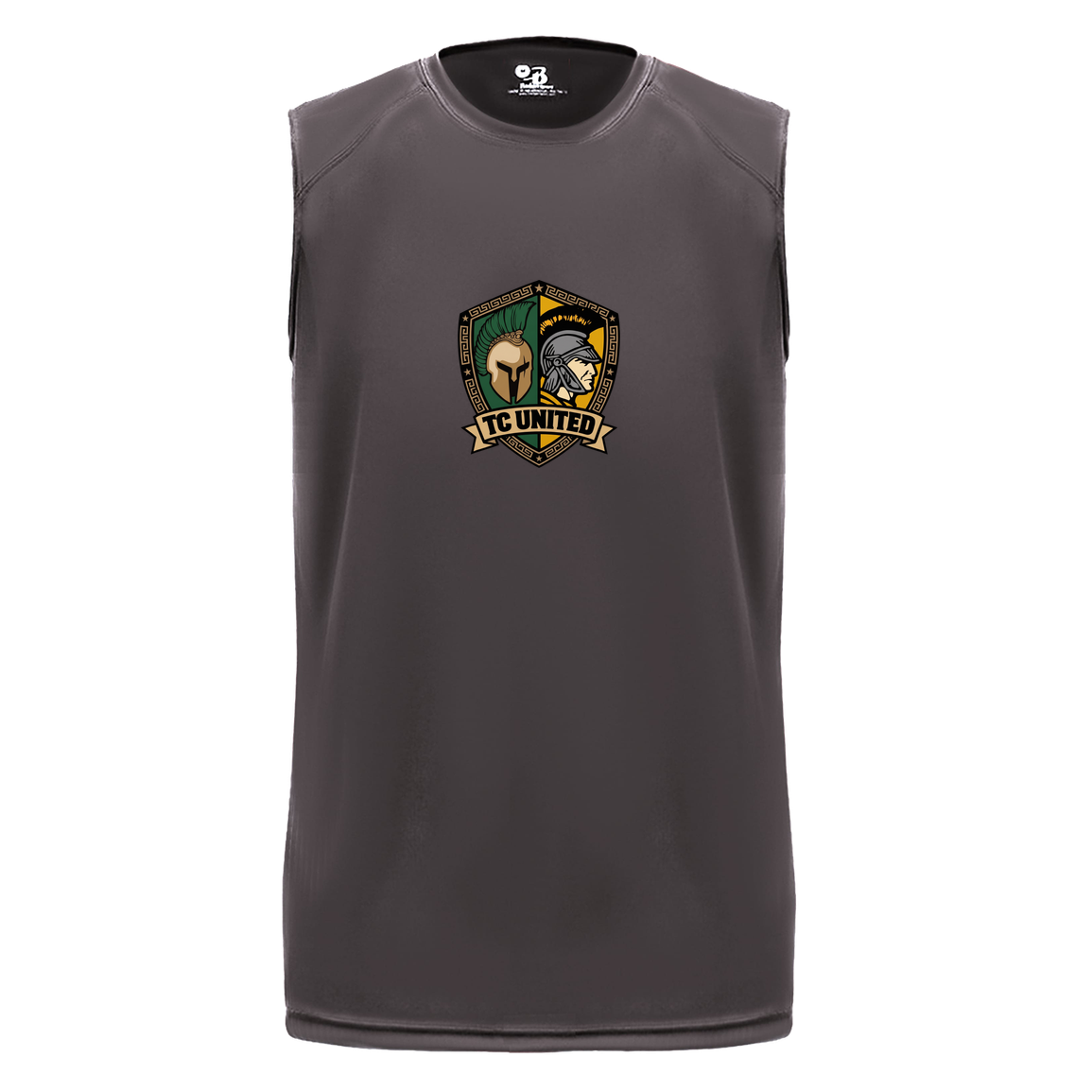 tc-united-united-crest-badger-b-core-sleeveless-performance-tee — Graphite — Front — source sha256 c39e1ccf1542e1feadc474c9700ff9924552eb73b801bea12954bebe52bbf0d3 — Color position 2