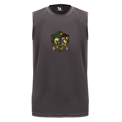 tc-united-united-crest-badger-b-core-sleeveless-performance-tee — Graphite — Front — source sha256 c39e1ccf1542e1feadc474c9700ff9924552eb73b801bea12954bebe52bbf0d3 — Color position 2
