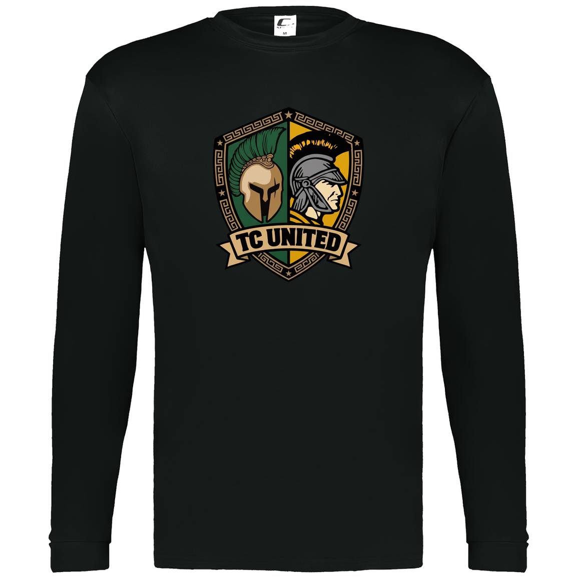 tc-united-united-crest-c2-mens-performance-long-sleeve-tee — Black — Front — source sha256 c607f4c93a08a544968dc0fcf76895e082df75306fce06db2674926f789fa3d8 — Color position 1