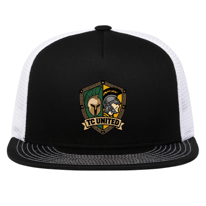 tc-united-united-crest-pacific-headwear-d-series-5-panel-trucker-snapback-cap — Black/White — Front — source sha256 ca25d6e2d43ec9d497efbf635bd68ec9c88c4f0e14659db34dd1f251ba2786bd — Color position 2