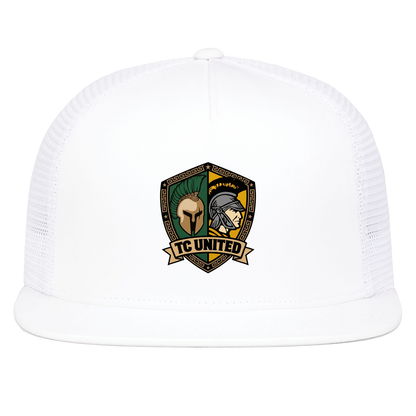tc-united-united-crest-pacific-headwear-d-series-5-panel-trucker-snapback-cap — White — Front — source sha256 cd61fb5a6289e84c75bfe17faa2261b86e57da055d0b7e952d3401ffc7d532a0 — Color position 5
