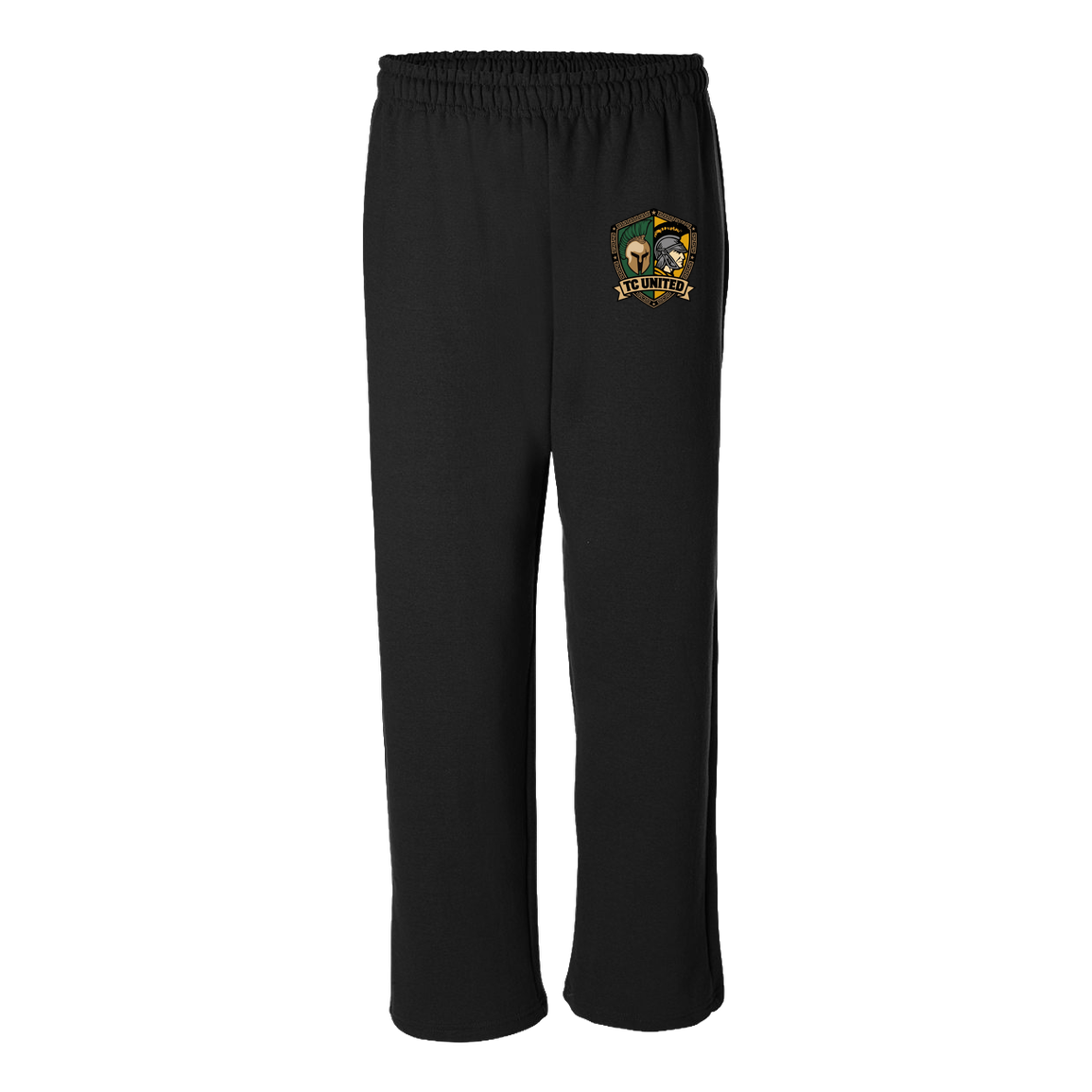 tc-united-united-crest-gildan-adult-heavy-blend-open-bottom-pant — Black — Front — source sha256 d652aced95012d3b23a323230e8091c31c5952587a28481f2d3751af7b4361a6 — Color position 1
