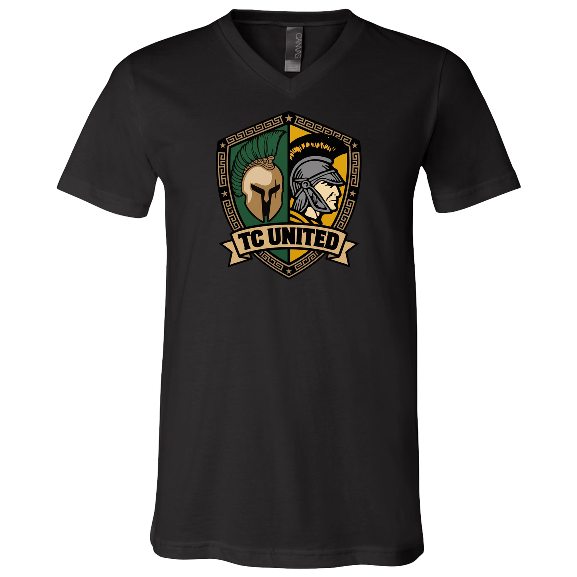 tc-united-united-crest-bella-canvas-unisex-jersey-ss-v-neck-t-shirt — Black — Front — source sha256 ded8c8e50b2f9e460698c4061145b9cc841bac30067b31a6e671d81672102a1e — Color position 2
