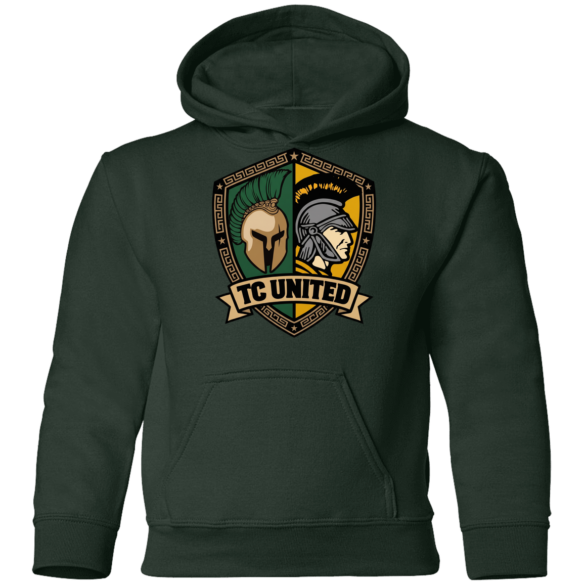 tc-united-united-crest-gildan-youth-pullover-hoodie — Forest Green — Front — source sha256 e25afc4ee9fbd1cc037a0f9a562f3dba9ec4f6efd5828ffef6783ba1b6b34533 — Color position 6
