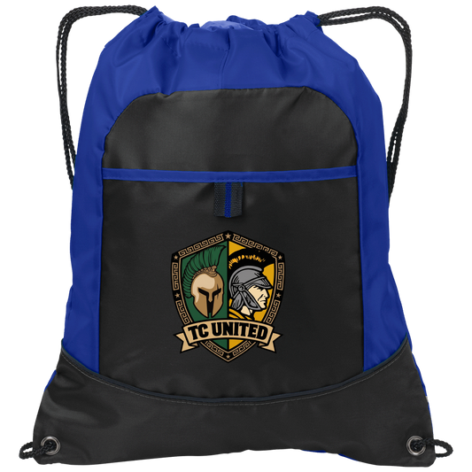 tc-united-united-crest-port-authority-pocket-cinch-pack — Black/Hyper Blue — Front — source sha256 e89bf74d12978a280f0fceae90a95f12e134e8f2499d91cd08cf3d495877603e — Color position 1