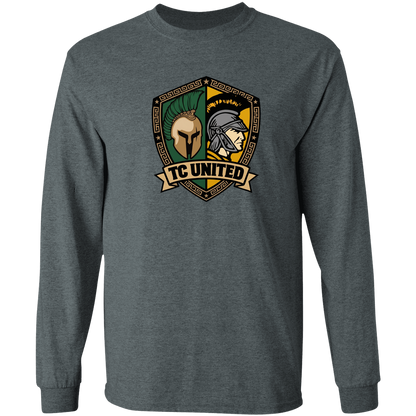 tc-united-united-crest-gildan-ls-t-shirt-5-3-oz — Dark Heather — Front — source sha256 eec8d8f6b01a2daba47c2fb0f2c685614a13801c68cb2c5855034433aeb4bff2 — Color position 2