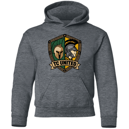 tc-united-united-crest-gildan-youth-pullover-hoodie — Dark Heather — Front — source sha256 ef339ceb41e5e251c139349306454aa79279a571df3860b8cc7686687e4a064a — Color position 4