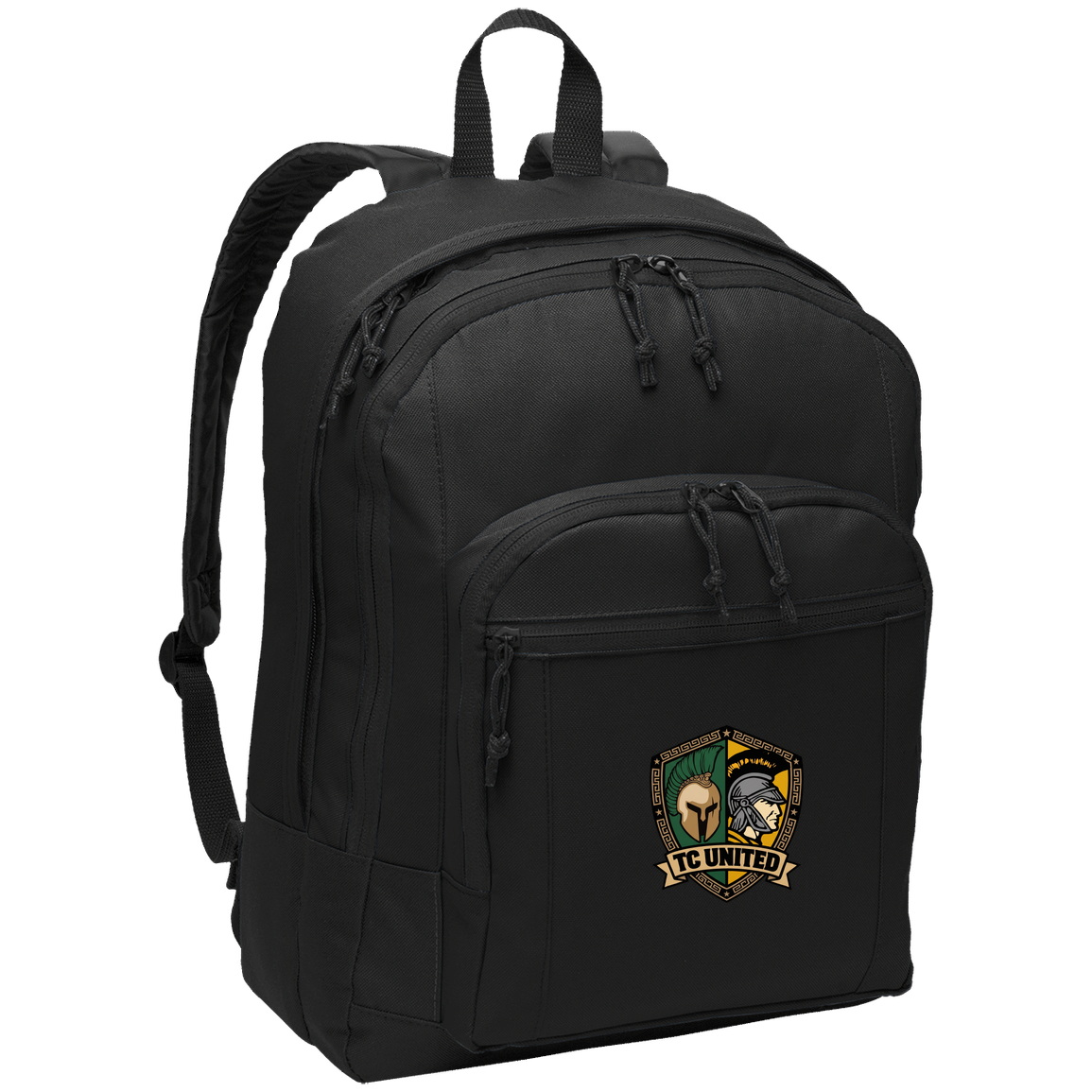tc-united-united-crest-port-authority-basic-backpack — Black — Front — source sha256 f57d3e0a78d84a4d1885b12a6b1e2a0158cb5a98f770c26dff204878bce82092 — Color position 1