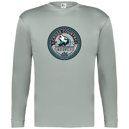 tcaps-montessori-cross-country-seal-c2-mens-performance-long-sleeve-tee — Silver — Front — source sha256 3c54707bbce13014af997c659246d40149d027d184e5b5f7814692ee2d4b7083 — Color position 3