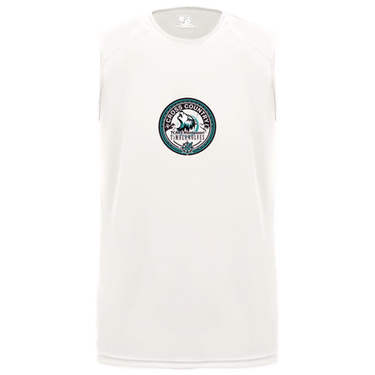tcaps-montessori-cross-country-seal-badger-b-core-sleeveless-performance-tee — White — Front — source sha256 411eed2fd938e7cd8780486357b8b78848ebec80038d6870098eae02ea7069f1 — Color position 4