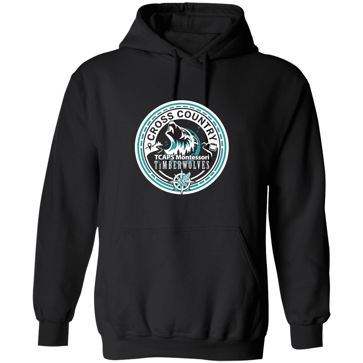 tcaps-montessori-cross-country-seal-white-gildan-pullover-hoodie — Black — Front — source sha256 4a802b58f7d6c0bea6de2ebbd96127c1f4b9787e3b46c585b83ce3caca4b6675 — Color position 1