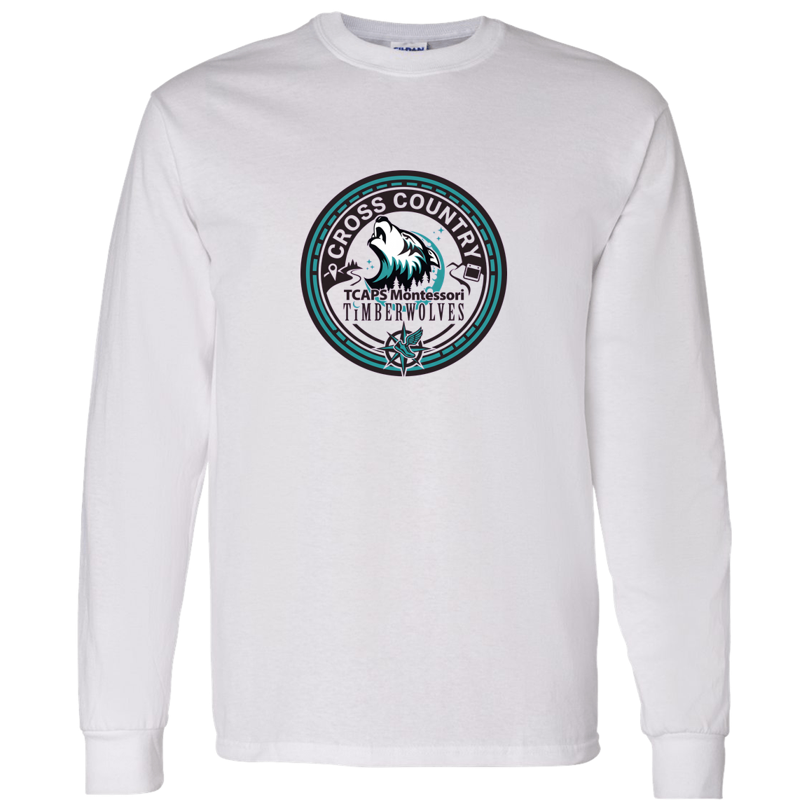tcaps-montessori-cross-country-seal-gildan-ls-t-shirt-5-3-oz — White — Front — source sha256 5634067bda8957c534004406f509ea93bae1cf984654f3bb4565f8690537f44f — Color position 1