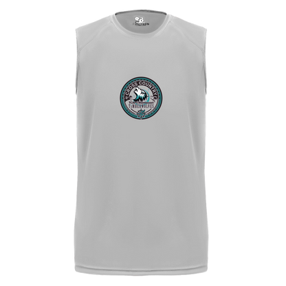 tcaps-montessori-cross-country-seal-badger-b-core-sleeveless-performance-tee — Silver — Front — source sha256 7038793934e60ae614e84087fef2079dbd8ca1c20816f2267cc108246f465588 — Color position 3