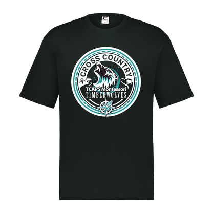 tcaps-montessori-cross-country-seal-white-c2-mens-performance-short-sleeve-tee — Black — Front — source sha256 fe18faa46bacafe7d5e695c611beeddc31859851356f0aebd48a4f65dff8f42c — Color position 1