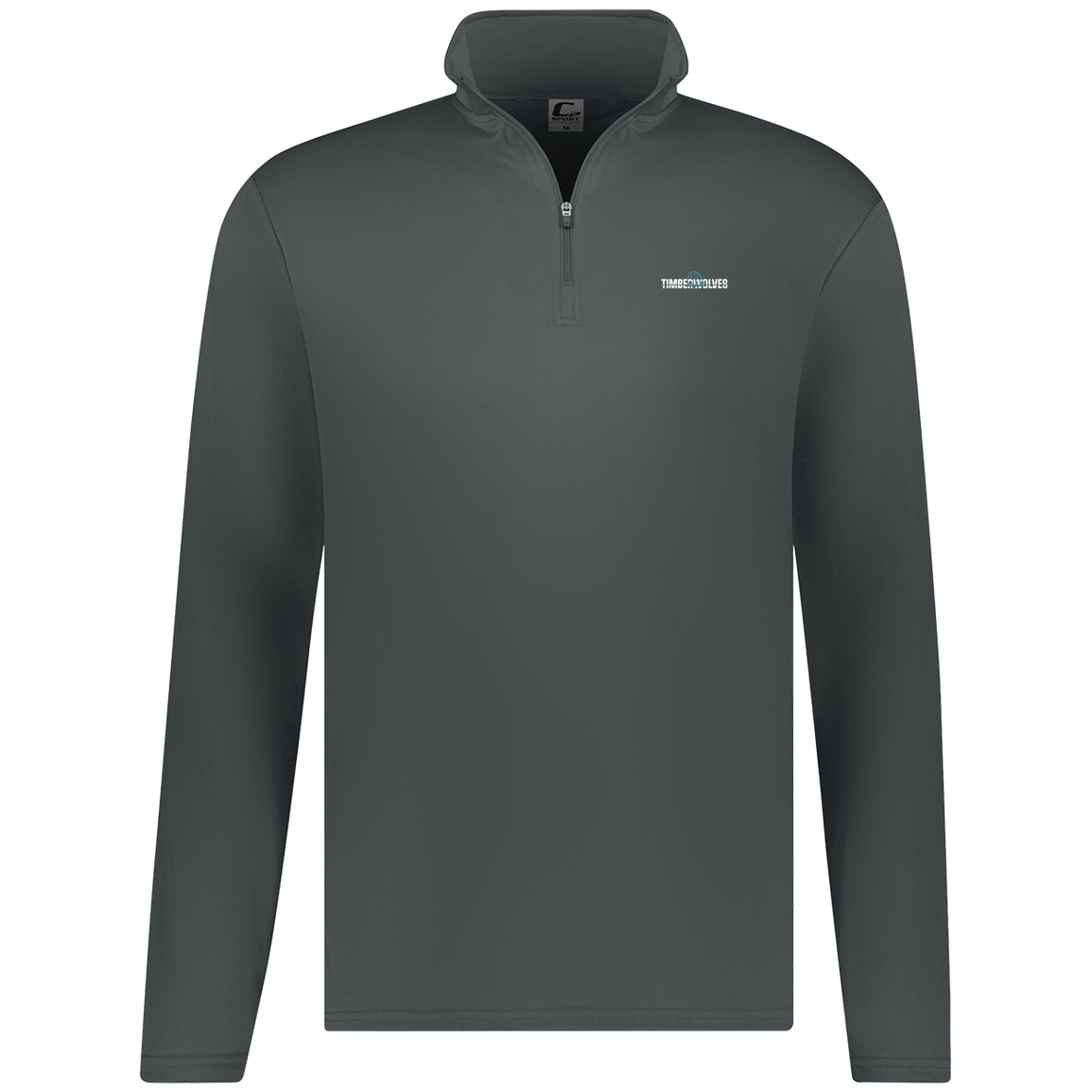 tcaps-montessori-dome-script-white-c2-mens-1-4-zip-pullover — Graphite — Front — source sha256 1975709df9107b88a0d1ad2514b0a49b21a2d0b599ecbc4b6a20dbd74defd461 — Color position 2