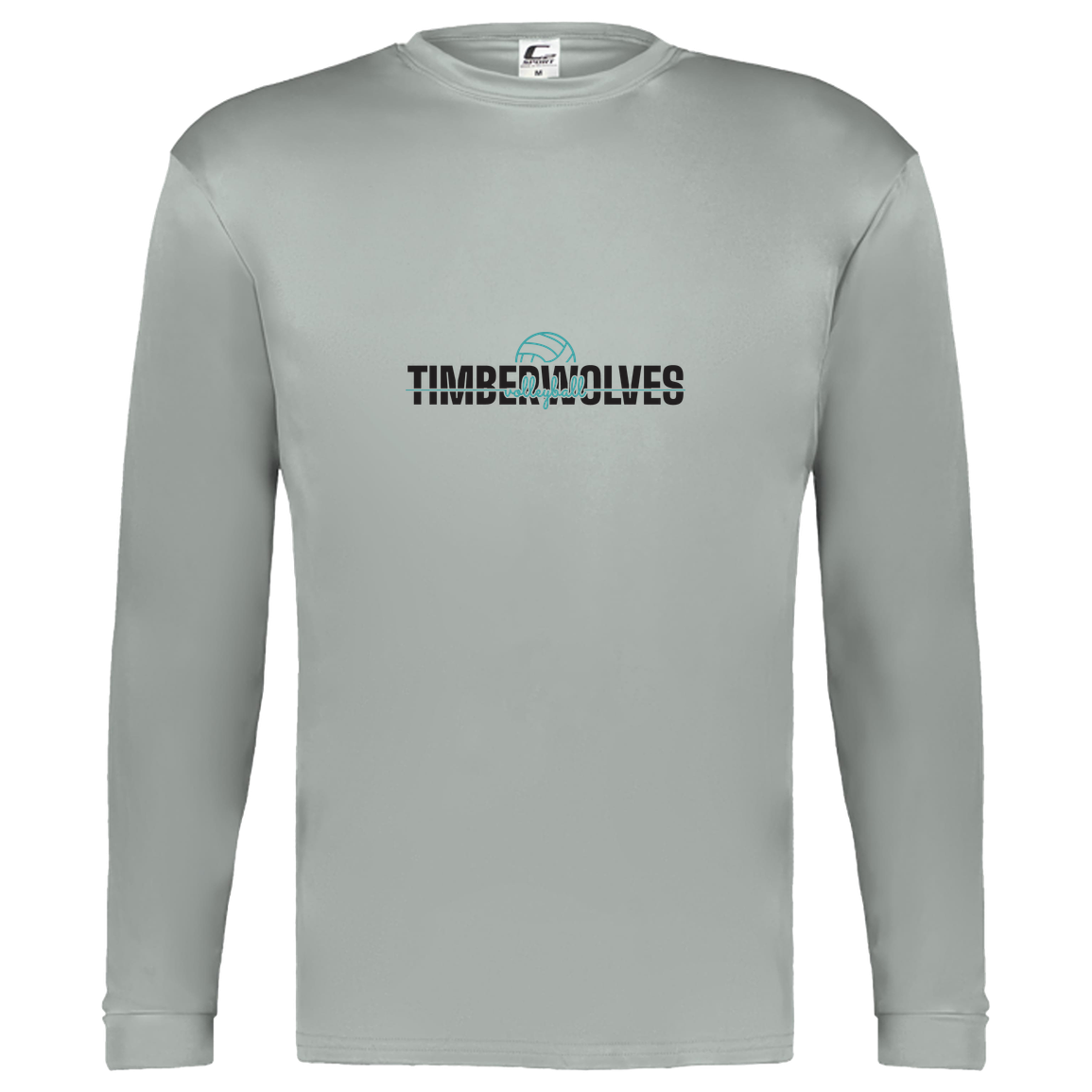 tcaps-montessori-dome-script-c2-kids-performance-long-sleeve-tee — Silver — Front — source sha256 2868ca5e539fd1a0fda743e2b0fc4526609a2131c817f2b94dd35a1d651dffc6 — Color position 3