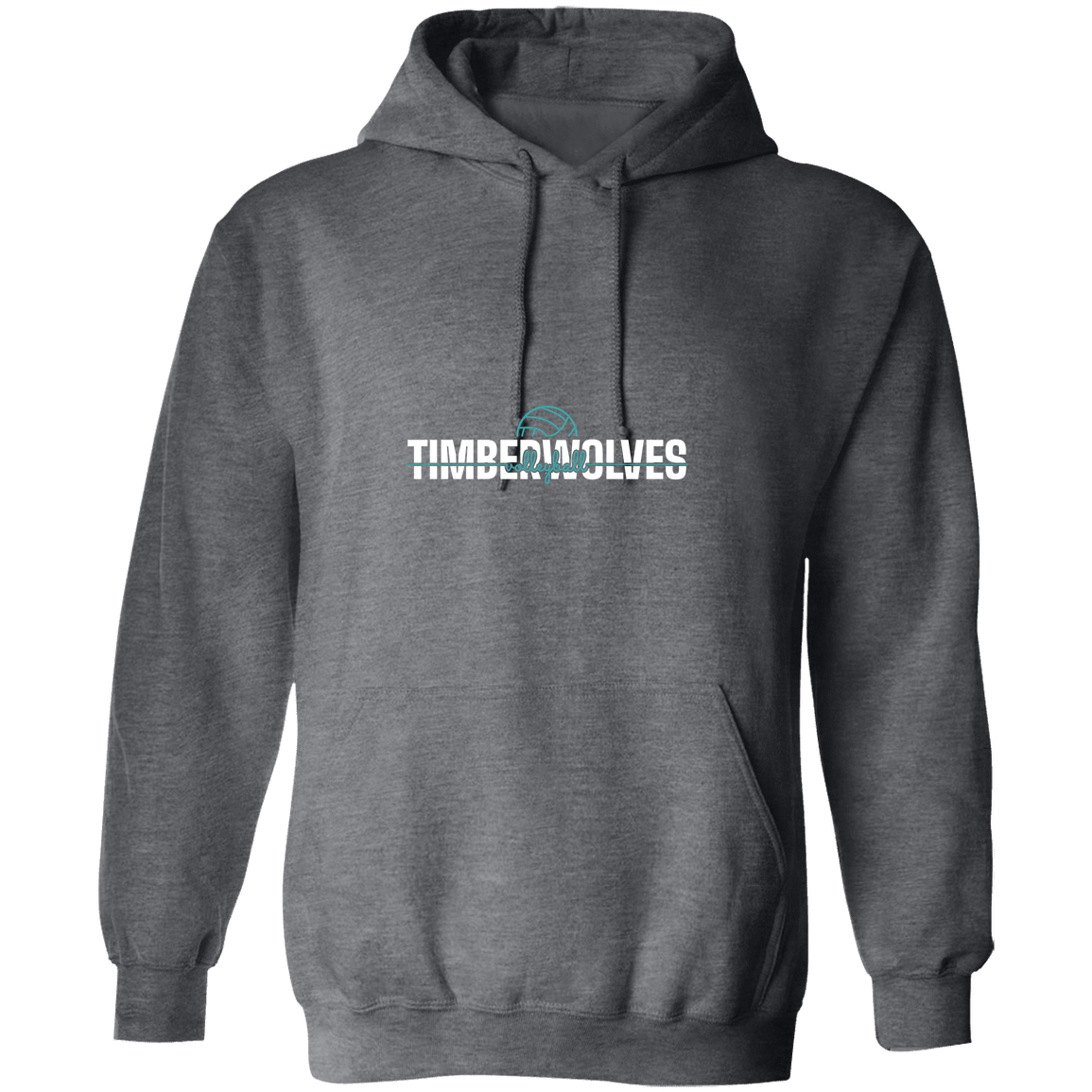 tcaps-montessori-dome-script-white-gildan-pullover-hoodie — Dark Heather — Front — source sha256 38fba435686ba498d550880853fd66a72fc9f0842bb4c72ac975b0a4241c1960 — Color position 2