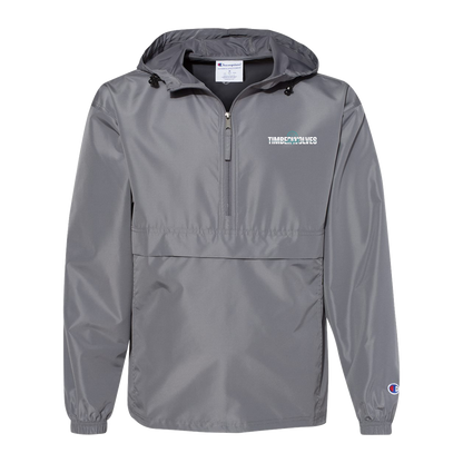 tcaps-montessori-dome-script-white-champion-unisex-packable-anorak-jacket — Graphite — Front — source sha256 5844d737c81199d0a3797e561bcbe7edcf6a22494cd8c26fe3eaa72bee2a926c — Color position 2