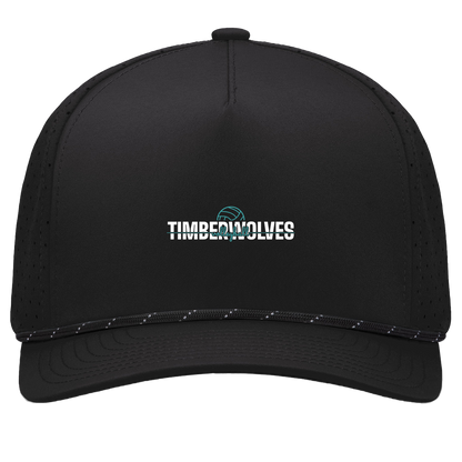 tcaps-montessori-dome-script-white-pacific-headwear-weekender-perforated-snapback-cap — Black/Black — Front — source sha256 7661ceb15247457be2b76cfd468dc78ba44373351f876a762a629c6f106ddf36 — Color position 1