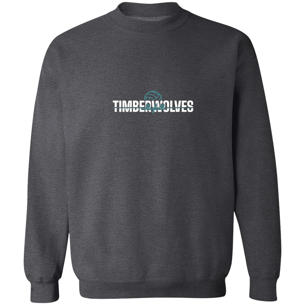 tcaps-montessori-dome-script-white-gildan-crewneck-pullover-sweatshirt — Dark Heather — Front — source sha256 7b119869a3e5cf22126b8b32a0f0a6f1714357656c1351ba3bae7426eb51e076 — Color position 2