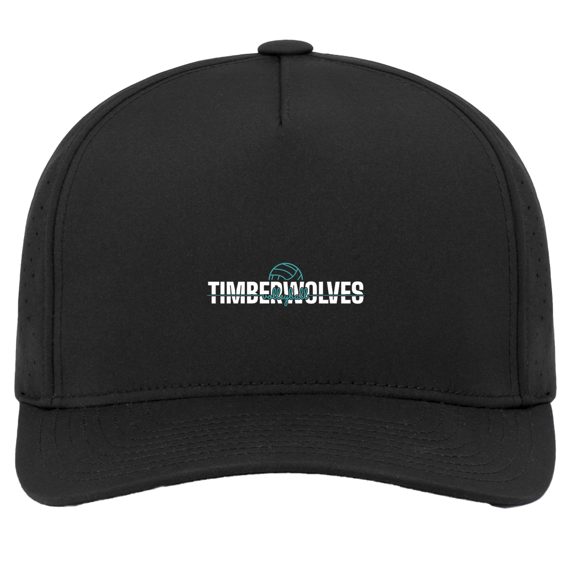 tcaps-montessori-dome-script-white-pacific-headwear-weekender-perforated-snapback-cap — Black — Front — source sha256 a02efe2e06ecec45fd810fe54103289980f9008701b60376d5ee7a52a8694223 — Color position 2