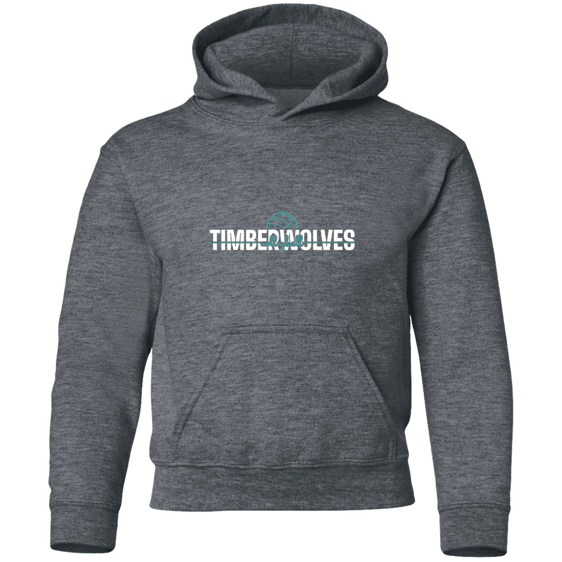 tcaps-montessori-dome-script-white-gildan-youth-pullover-hoodie — Dark Heather — Front — source sha256 e96871888f612c122e4e2532bbf080ce83b9753878a2a524fd99fd96abaf2a07 — Color position 2