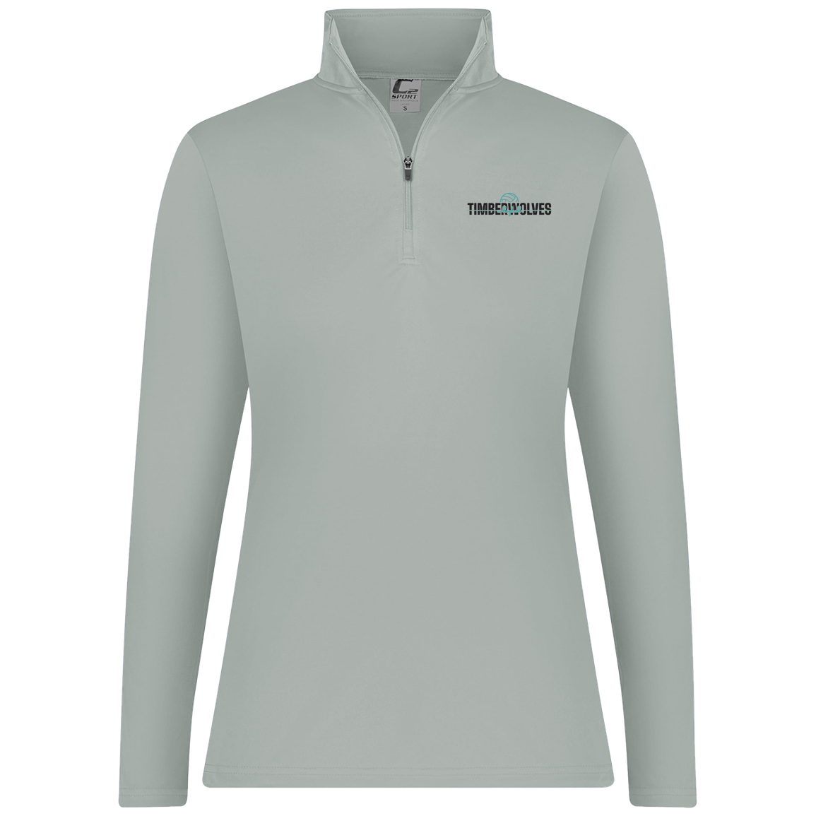 tcaps-montessori-dome-script-c2-womens-1-4-zip-pullover — Silver — Front — source sha256 fabe7da10d1b766e7c4b4e1277c53425dc1b5eec5c7177698cd690e293ee7099 — Color position 2