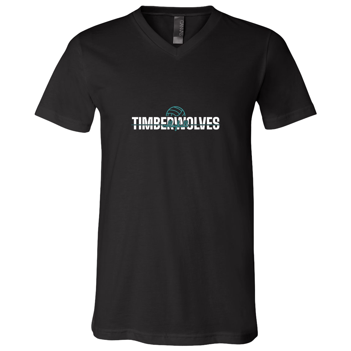 tcaps-montessori-dome-script-white-bella-canvas-unisex-jersey-ss-v-neck-t-shirt — Black — Front — source sha256 fc311fa18952aaeef68a205004943f58a24a9c97a71da204452c999313ea2293 — Color position 1