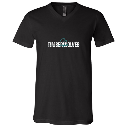 tcaps-montessori-dome-script-white-bella-canvas-unisex-jersey-ss-v-neck-t-shirt — Black — Front — source sha256 fc311fa18952aaeef68a205004943f58a24a9c97a71da204452c999313ea2293 — Color position 1