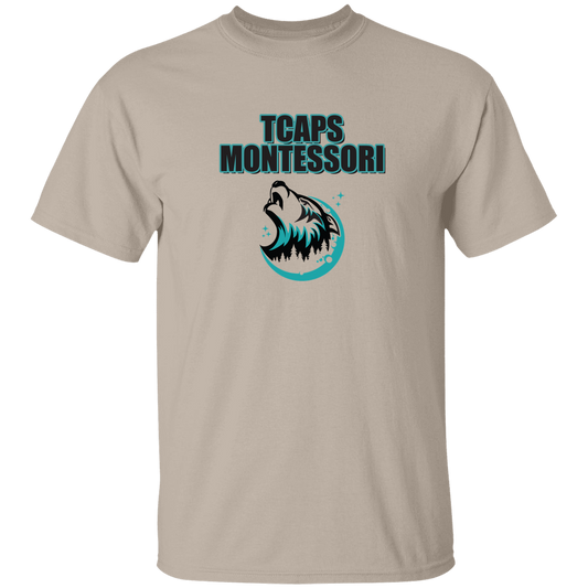 tcaps-montessori-echo-timberwolf-gildan-5-3-oz-t-shirt — Sand — Front — source sha256 126f0424e1e56ec5350e185a51f2f381ba7d5d7b493c30ee368f92f41eb342c8 — Color position 1