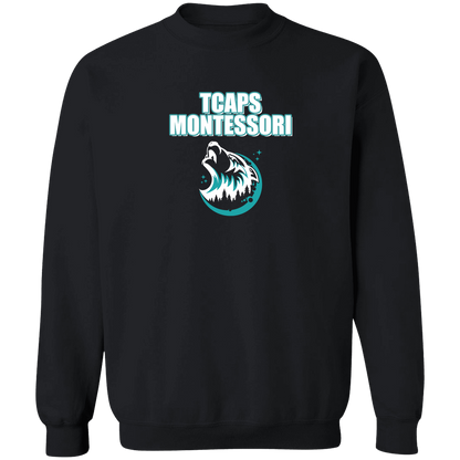 tcaps-montessori-echo-timberwolf-white-gildan-crewneck-pullover-sweatshirt — Black — Front — source sha256 282ac75e4e179e919ee4cdc90d1b67486e03d9757b0bb926f536c0c18e3a8c44 — Color position 1