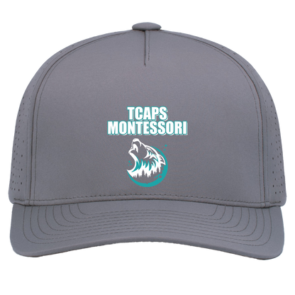 tcaps-montessori-echo-timberwolf-white-pacific-headwear-weekender-perforated-snapback-cap — Graphite — Front — source sha256 3a39f8eaa175374b92b775d2a12e3d931bad12a5f4a527c1ee923b15ccb1c28d — Color position 4