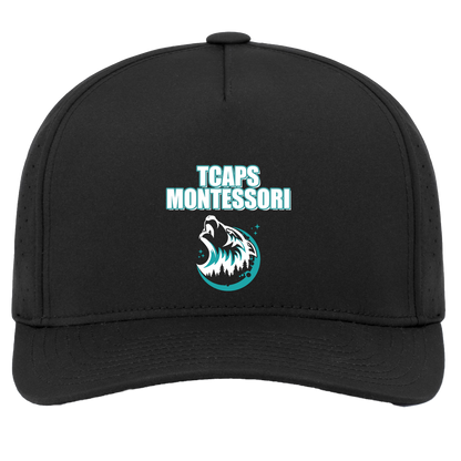 tcaps-montessori-echo-timberwolf-white-pacific-headwear-weekender-perforated-snapback-cap — Black — Front — source sha256 475a6896577aafe8adb8fc1df4563c4182976b838981781a62c97657397011a9 — Color position 2
