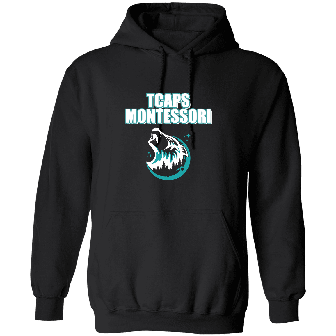 tcaps-montessori-echo-timberwolf-white-gildan-pullover-hoodie — Black — Front — source sha256 5ea2fd6799f8cb76d7e23c30c522015bde9a52abdbd0e4babba8da097b35b14b — Color position 1