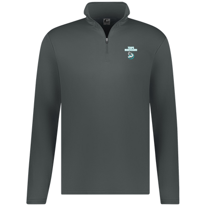 tcaps-montessori-echo-timberwolf-white-c2-mens-1-4-zip-pullover — Graphite — Front — source sha256 8aff85769af1baf13724548bcdb563b4fe167eba4c24f9488e601e76865379bd — Color position 2