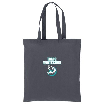 tcaps-montessori-echo-timberwolf-white-port-authority-core-cotton-tote — Storm Grey — Front — source sha256 8f919ba6c6c22decaf8164f5d5f243138cdb2cba94eb1be3deb929e9d8ed552a — Color position 2