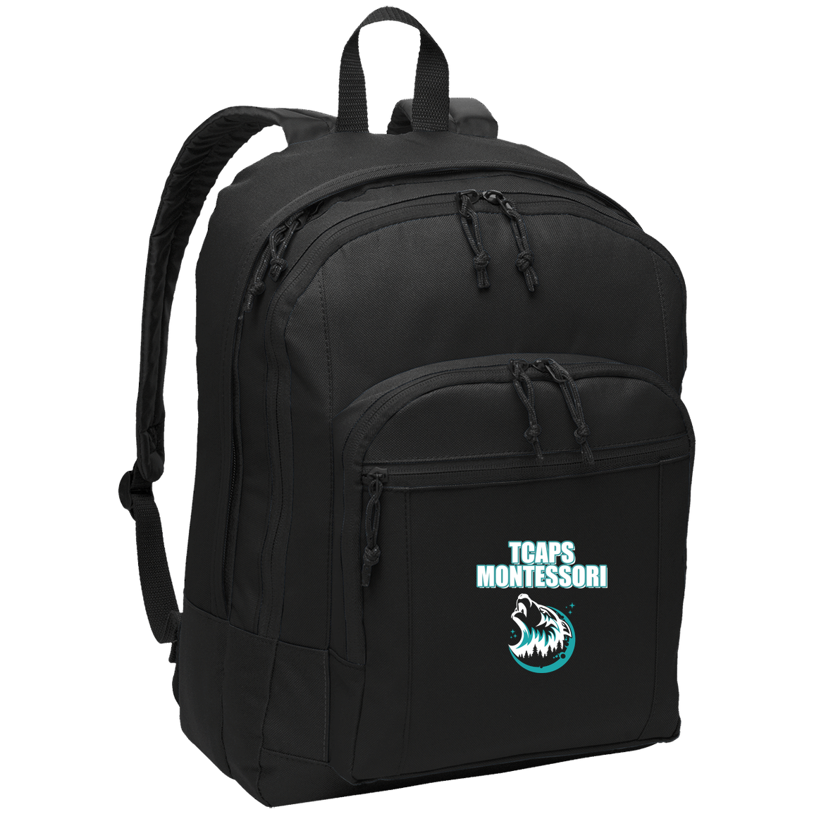 tcaps-montessori-echo-timberwolf-white-port-authority-basic-backpack — Black — Front — source sha256 a0a80c2669600b2fe1cffa10393a36296403e7f453eb515deb31cba39ec49d7e — Color position 1