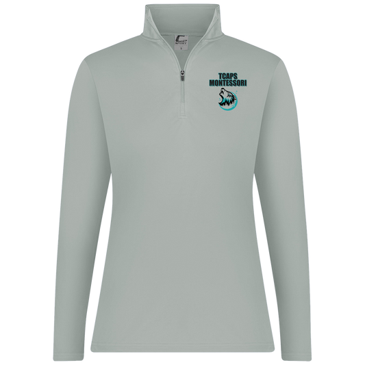 tcaps-montessori-echo-timberwolf-c2-womens-1-4-zip-pullover — Silver — Front — source sha256 b0ab6b4aad88cb1486ca90a583a8e2d35e9bb96ee0ec339f86f1e7ad7327c6e5 — Color position 2