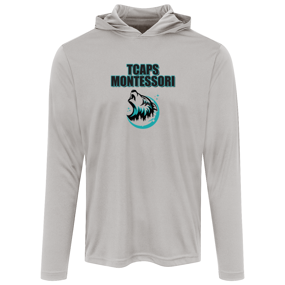 tcaps-montessori-echo-timberwolf-sport-tek-mens-competitor-hooded-tee — Silver — Front — source sha256 c70db1ee448dd86d98de4aac9fbf45d663c17e02129eea52df65469cb0dbc18c — Color position 3