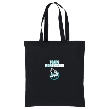 tcaps-montessori-echo-timberwolf-white-port-authority-core-cotton-tote — Deep Black — Front — source sha256 febea6a978adede33d43fc8bea141f869de6cb1a776d4396bfffbbfde0ca40d8 — Color position 1