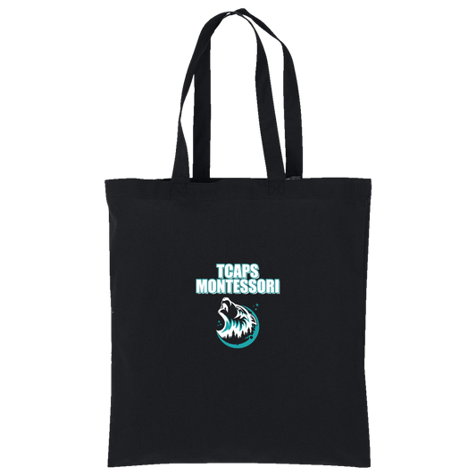 tcaps-montessori-echo-timberwolf-white-port-authority-core-cotton-tote — Deep Black — Front — source sha256 febea6a978adede33d43fc8bea141f869de6cb1a776d4396bfffbbfde0ca40d8 — Color position 1