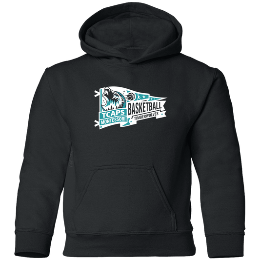 tcaps-montessori-heritage-pennant-white-gildan-youth-pullover-hoodie — Black — Front — source sha256 07e8f5f959fb8682f6a7e22c884508a14b251ba79ffb4cbafba2265e27422263 — Color position 1