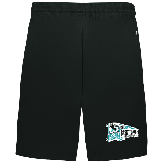 tcaps-montessori-heritage-pennant-white-badger-adult-b-core-7-inch-short-with-pockets — Black — Front — source sha256 08362db250092feb4eb1ba96fd30579b1d9deb7e0057af1ef64ac3aa83f87e0a — Color position 1