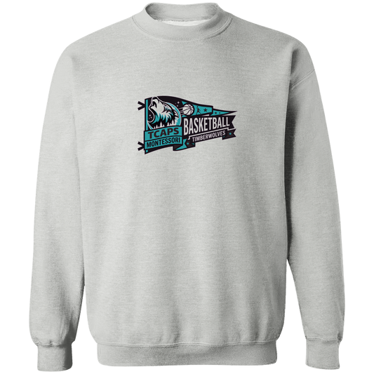 tcaps-montessori-heritage-pennant-gildan-crewneck-pullover-sweatshirt — Sport Grey — Front — source sha256 4353b95bea47612cdf1b15b55f6cc84e14dbb378dff0a91a695e3fddd6ff646d — Color position 1