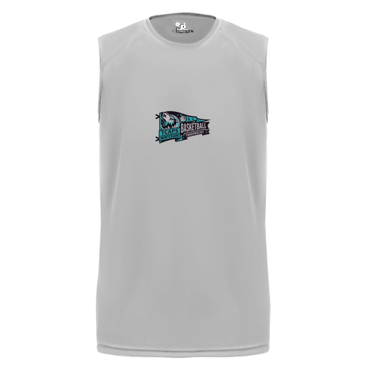 tcaps-montessori-heritage-pennant-badger-b-core-sleeveless-performance-tee — Silver — Front — source sha256 ecef7bafa723b8631f42ecac9fcc8ee290a1d1f59c8307027394463b2e98342a — Color position 3
