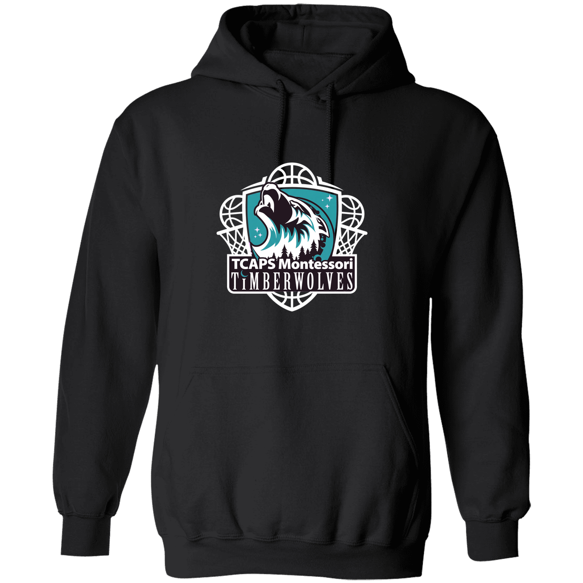tcaps-montessori-howling-timberwolf-white-gildan-pullover-hoodie — Black — Front — source sha256 1f447e160e905367b29e11b9f9b346daa6b9a2ed53491940bbff789c65f9ee27 — Color position 1