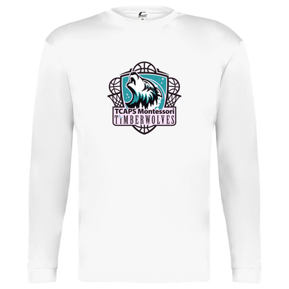 tcaps-montessori-howling-timberwolf-c2-kids-performance-long-sleeve-tee — White — Front — source sha256 2e007128d607a694750f543913d1c3f4d8afada043d996bef7d6085249751b28 — Color position 4