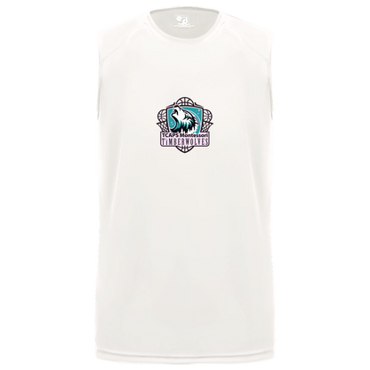 tcaps-montessori-howling-timberwolf-badger-b-core-sleeveless-performance-tee — White — Front — source sha256 4056ce93063ad65258b478fba1652b7cab8b72a961af767cf2dc87e1ea8435bd — Color position 4