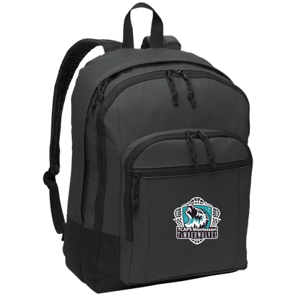 tcaps-montessori-howling-timberwolf-white-port-authority-basic-backpack — Dark Charcoal — Front — source sha256 4dd1bcf33e5cc5215ab22efc5bb7574f1e63b99757f489621b51043e18e49050 — Color position 2