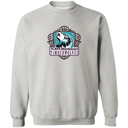 tcaps-montessori-howling-timberwolf-gildan-crewneck-pullover-sweatshirt — Ash — Front — source sha256 52071b332a67894379bde9b3042562962c060825e846cfef9dc98576f65363dd — Color position 2